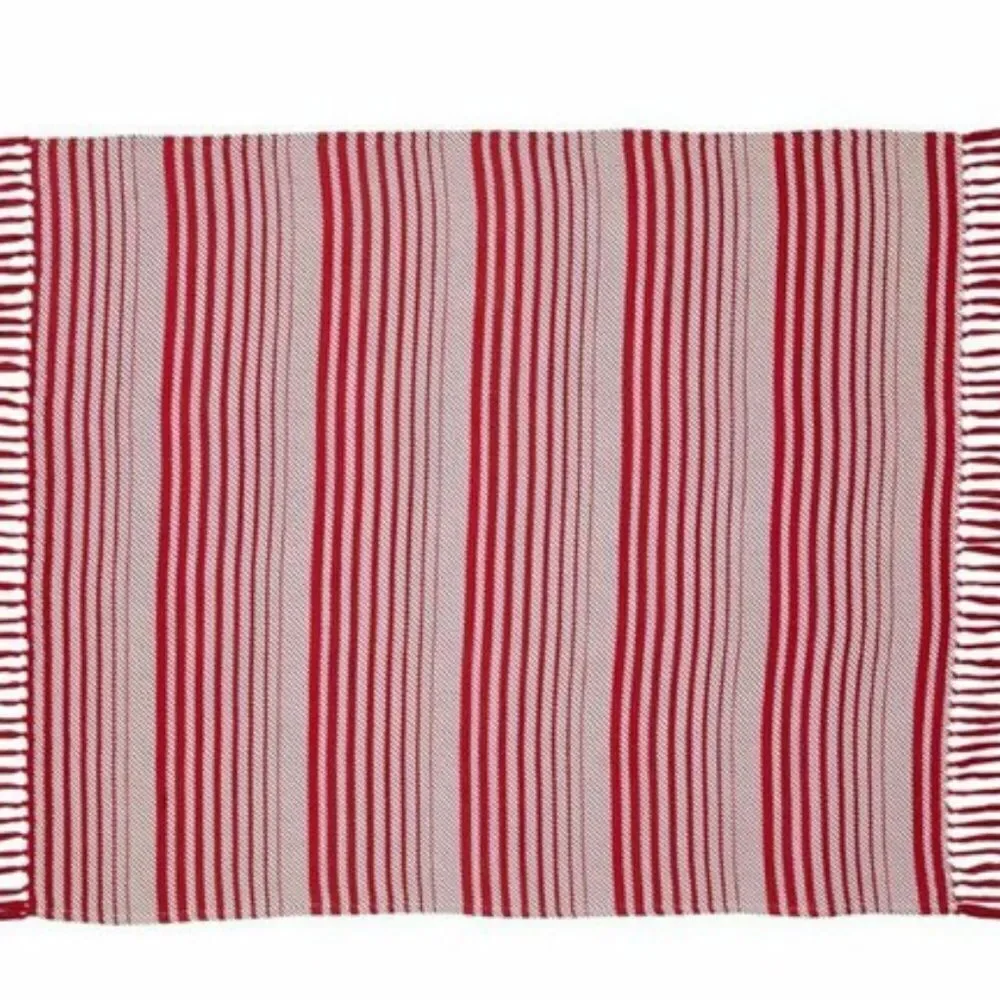 Whimsical Candy Cane Striped Woven Throw Blanket